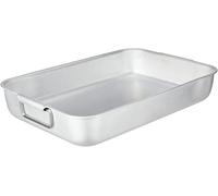 Pentole Agnelli Ollas Tostador Rectangular Mayor a Pesados Esquinas Redonda con 2 manijas Enlace Multi sin Remaches, Aluminio, Plata, 45 x 30 x 8.5 cm