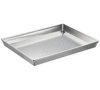 Pentole Agnelli Pastelería y Pizza - Bandeja Rectangular de aleación de Aluminio 3003 con Dobladillo, Gris, 30 x 23 x 3 cm