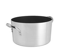 Pentole Agnelli Platinum Cacerola Alta de Aluminio, con 2 Asas en Acero Inoxidable, Plata, 32 litros