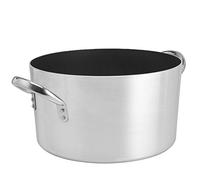 Pentole Agnelli Platinum Casseruola Alta in Alluminio, con 2 Manici in Acciaio Inossidabile, Argento, 40 Litri