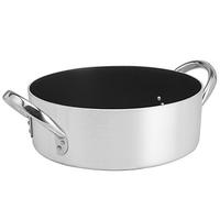 Pentole Agnelli Platinum Casseruola Bassa in Alluminio, con 2 Manici in Acciaio Inossidabile, Argento, 40 cm