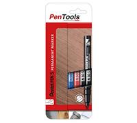 PenTools by Pentel Rotulador permanente N50S, punta redonda extrafina (trazo de 1,0 mm) para marcas precisas, 4 unidades, colores surtidos