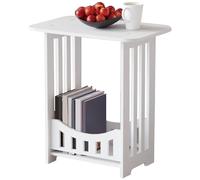 Peosaard Mesa Auxiliar con Almacenamiento Rectangular pequeña Mesa Final 12.6x8.7x15.8in Nocturno mesas Laterales Minimalistas Modernas para la Sala de Estar de la Cama baño, Mesa Lateral de la Cama