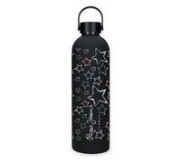 Pepe Jeans Abbey Botella de Acero Inoxidable Negro 7x26,5x7 cms Acero Inoxidable by Joumma Bags