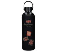 Pepe Jeans Abbey Botella de Acero Inoxidable Negro 7x26,5x7 cms Acero Inoxidable by Joumma Bags
