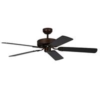 Pepeo GmbH Potkuri ventilador de techo sin luz, carcasa de bronce viejo, aspas reversibles negro, 132 cm, para habitaciones de hasta 25 m² (1335201232_v2)