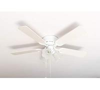Pepeo GmbH Ventilador de techo Kisa Deluxe 105 cm blanco Ala blanca/arce, incluyendo iluminación e interruptor de arranque