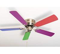 Pepeo Ventilador de techo extraplano Kisa Multicolor Latón Antiguo