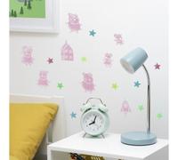 Paladone Calcomanías de pared Peppa Pig – que brillan en la oscuridad, 6 personajes, cohete y casa