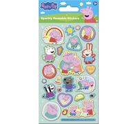 Peppa Pig Family - Calcomanías reutilizables brillantes, con la nueva hermana bebé Evie, producto con licencia oficial, reutilizables en superficies no porosas, a partir de 3 años, unisex, regalos