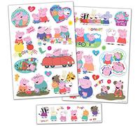 Peppa Pig - Pegatinas de vinilo, juguetes infantiles y objetos del hogar, bordes transparentes