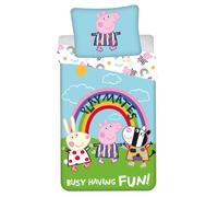 Jerry Fabrics Juego de cama infantil Peppa Pig 140x200 cm + funda 70x90 cm 100% algodón diseño cebra