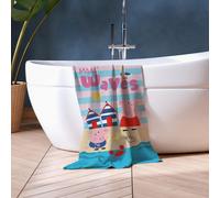 Peppa Pig and George - Toalla para niños, sensación súper Suave, diseño de Ondas, hogar, baño, Playa y Piscina, tamaño único, 70 cm x 140 cm