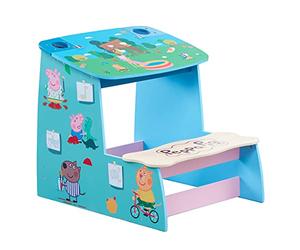 Peppa Pig Wooden Play Desk, Chalk Board and Storage Compartment. Made from FSC Certified Wood.