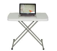 Pequeña mesa auxiliar rectangular plegable, que se puede elevar y bajar, muy adecuada para jardines, terrazas y balcones, lectura personal, lectura, escritura, oficina, comedor (blanco)