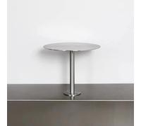 Pequeña mesa plegable redonda de acero inoxidable montada en la pared, mesa de stand, escritorio flotante, ahorra espacio, moderna mesa redonda de bar para cafetería, interior/exterior