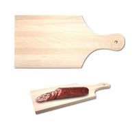 Pequeña tabla de cortar de madera para cocina, 33 x 16 cm, espátula pequeña con mango para salami, queso, pan, verduras, profesional, antideslizante, segura, duradera, ideal para restaurantes