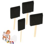 Pequeñas brochas de esponja de espuma - Paquete de 4 herramientas de pintura con mango de madera, cabezales de espuma duraderas, diseño ligero para un uso fácil | Pincel de esponja para barniz