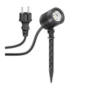 ledscom.de: Pequeño foco LED para jardín con estaca de tierra, modelo TARL, para uso exterior, IP65, con enchufe, color , 4,1 W, 351 lúmenes, luz blanca fría