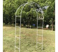 Pera Arbor de metal - Enrejado de arco de jardín inoxidable para plantas trepadoras, soporte estable de boda, soporte par al aire libre (blanco, 260 x 230 cm)