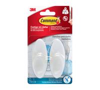 Percha adhesiva mediana baños 3m 2 uds