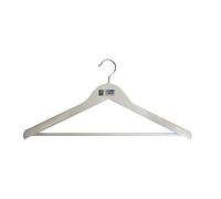 PERCHA CONTORNEADA CON HOMBRERAS MADERA BLANCA ECOLÓGICA FSC 45x23cm-55mm