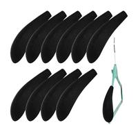 Percha de espuma de hombro | 10 piezas Formulario colgante de abrigo | Perchas de traje estándar ancho de terciopelo antideslizante para armario, armario, hogar, hotel, dormitorio, negro