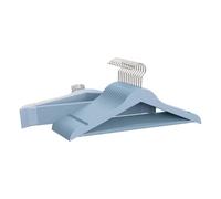 Percha de Resina Azul 45 cm Pack 24 COM-FORT HOUSE | Resina resistente, Muescas antideslizantes, Ligeras, Uso diario