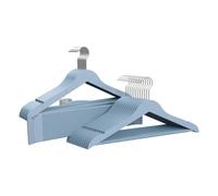 Percha de Resina Azul 45 cm Pack 48 COM-FORT HOUSE | Resina resistente, Muescas antideslizantes, Ligeras, Uso diario