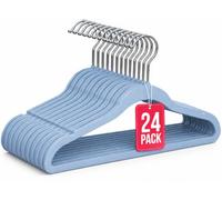 Percha de Resina Infantil Azul 28 cm Pack 24 COM-FORT HOUSE | Resina resistente, Muescas antideslizantes, Ligeras, Uso diario