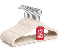 Percha de Resina Infantil Beige 28 cm Pack 12 COM-FORT HOUSE | Resina resistente, Muescas antideslizantes, Ligeras, Uso diario