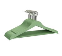Percha de Resina Verde 45 cm Pack 12 COM-FORT HOUSE | Resina resistente, Muescas antideslizantes, Ligeras, Uso diario