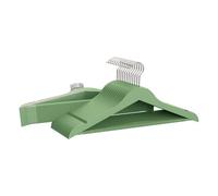 Percha de Resina Verde 45 cm Pack 24 COM-FORT HOUSE | Resina resistente, Muescas antideslizantes, Ligeras, Uso diario