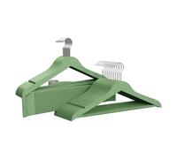 Percha de Resina Verde 45 cm Pack 48 COM-FORT HOUSE | Resina resistente, Muescas antideslizantes, Ligeras, Uso diario