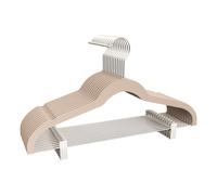Percha de Terciopelo con Pinzas Bronce Beige Pack 12 COM-FORT HOUSE