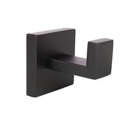 Percha Individual para Baño Negro Mate Gama Faial | Acero Inoxidable Premium | Diseño Cuadrado Minimalista para Albornoces y Toallas | Kit de Fijación Incluido | Medidas: 5,5 x 6 x 5,5 cm