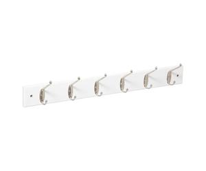 Percha metálica de Madera de 6 Cabezas, Blanca - 5 five simply smart