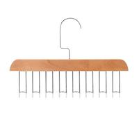 Percha Multifunción de Hierro y Madera Múltiples Ganchos para Armario | Perchas Madera, Diseño Khaki Minimalista, para Cinturones, Tirantes y Bolsas en Habitación o Perchero