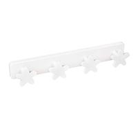 PERCHA Pared habitación BEBÉ Estrellas blancas madera lacada con base plástico resina ABS 410x60MM