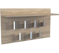Percha práctica para ropa con 7 ganchos y estante – Modelo 2F | Roble Sonoma | 70x40x20 cm