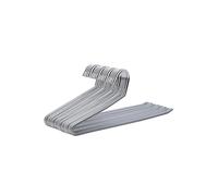 SONGMICS Set de 20 Perchas de Metal, Perchas Multifuncionales con Recubrimiento Antideslizante, Ahorro de Espacio, 38 cm de Longitud, Gris CRI04G-20