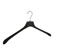 Perchas, Abrigo, Traje, 10 Piezas, Plástico, Negro, Hombros Anchos, Chaqueta, Gancho Giratorio 360°, 50 cm (MR50_00/10)
