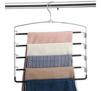 Perchas antideslizantes para pantalones, paquete de 3 perchas de brazo oscilante multicapa que ahorran espacio, perchas de acero inoxidable para armario, organizador de almacenamiento para pantalones,