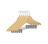 Perchas de Madera Natural con Pinzas | Pack 6/12/24/48, Resistentes con Gancho Metálico Rotatorio | Hersig | POPPY&MARTI