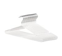 Perchas de Metal Blanca para Ropa 30 Unidades, Antideslizantes con Muescas 3 mm de diámetro,Perfil Fino Ahorro de Espacio para Trajes, Camisas, Chaquetas, Faldas y Pantalones