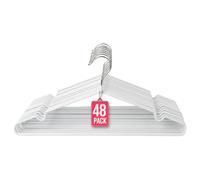 Perchas de Metal Blancas Antideslizantes Pack 48 COM-FORT HOUSE | Antideslizantes, Resistentes, Ahorra espacio, Uso diario