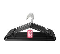Perchas de Metal Negras Antideslizantes Pack 120 COM-FORT HOUSE | Antideslizantes, Resistentes, Ahorra espacio, Uso diario