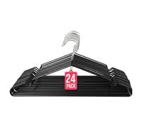 Perchas de Metal Negras Antideslizantes Pack 24 COM-FORT HOUSE | Antideslizantes, Resistentes, Ahorra espacio, Uso diario