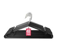Perchas de Metal Negras Antideslizantes Pack 48 COM-FORT HOUSE | Antideslizantes, Resistentes, Ahorra espacio, Uso diario
