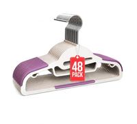 Perchas de Plástico Antideslizantes 41 cm Pack 48 COM-FORT HOUSE | Gancho giratorio 360°, Superficie antideslizante, Alta resistencia, Ahorra espacio